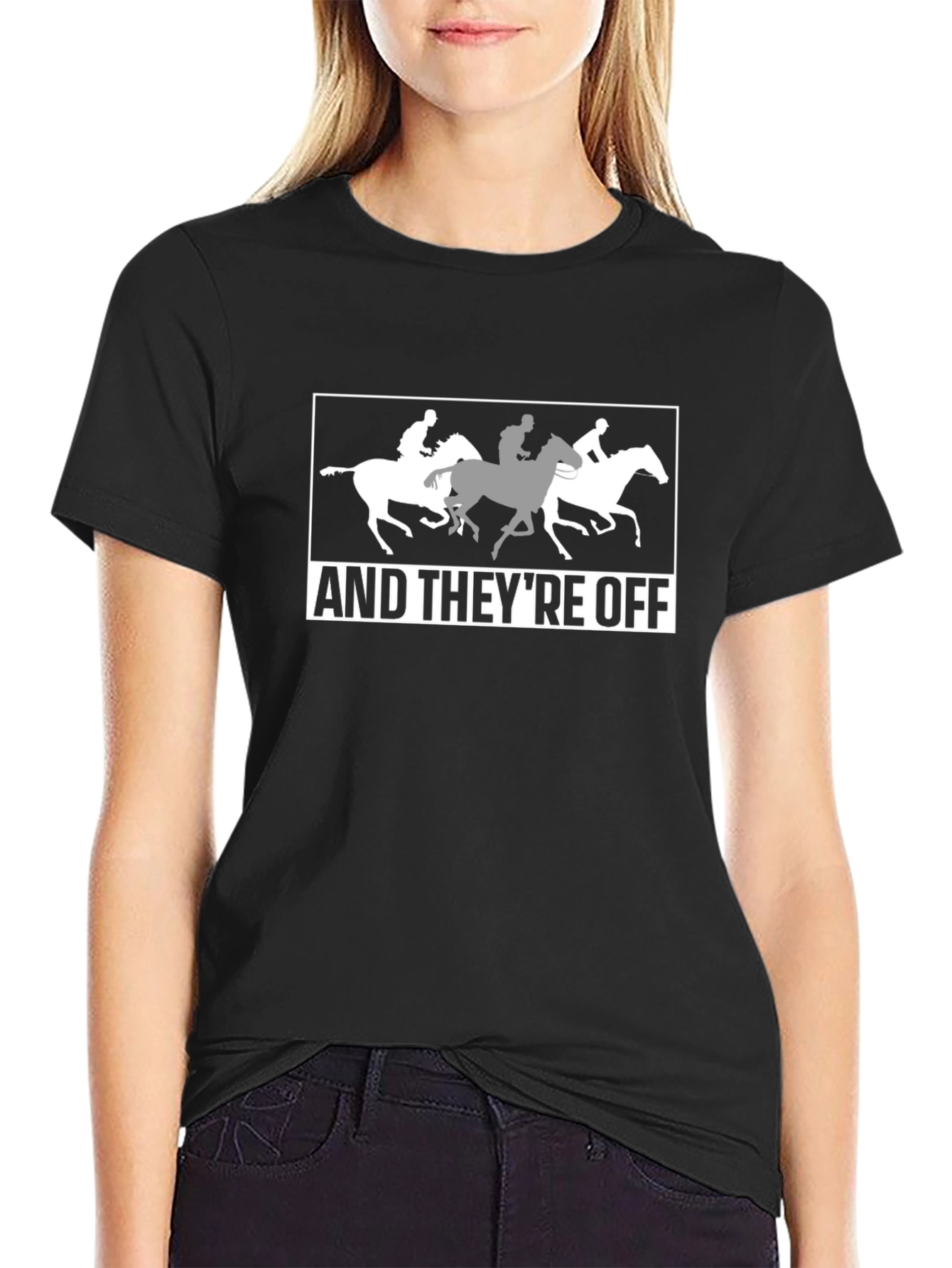 Horse Racing T-Shirt - And Theyre Off! Design