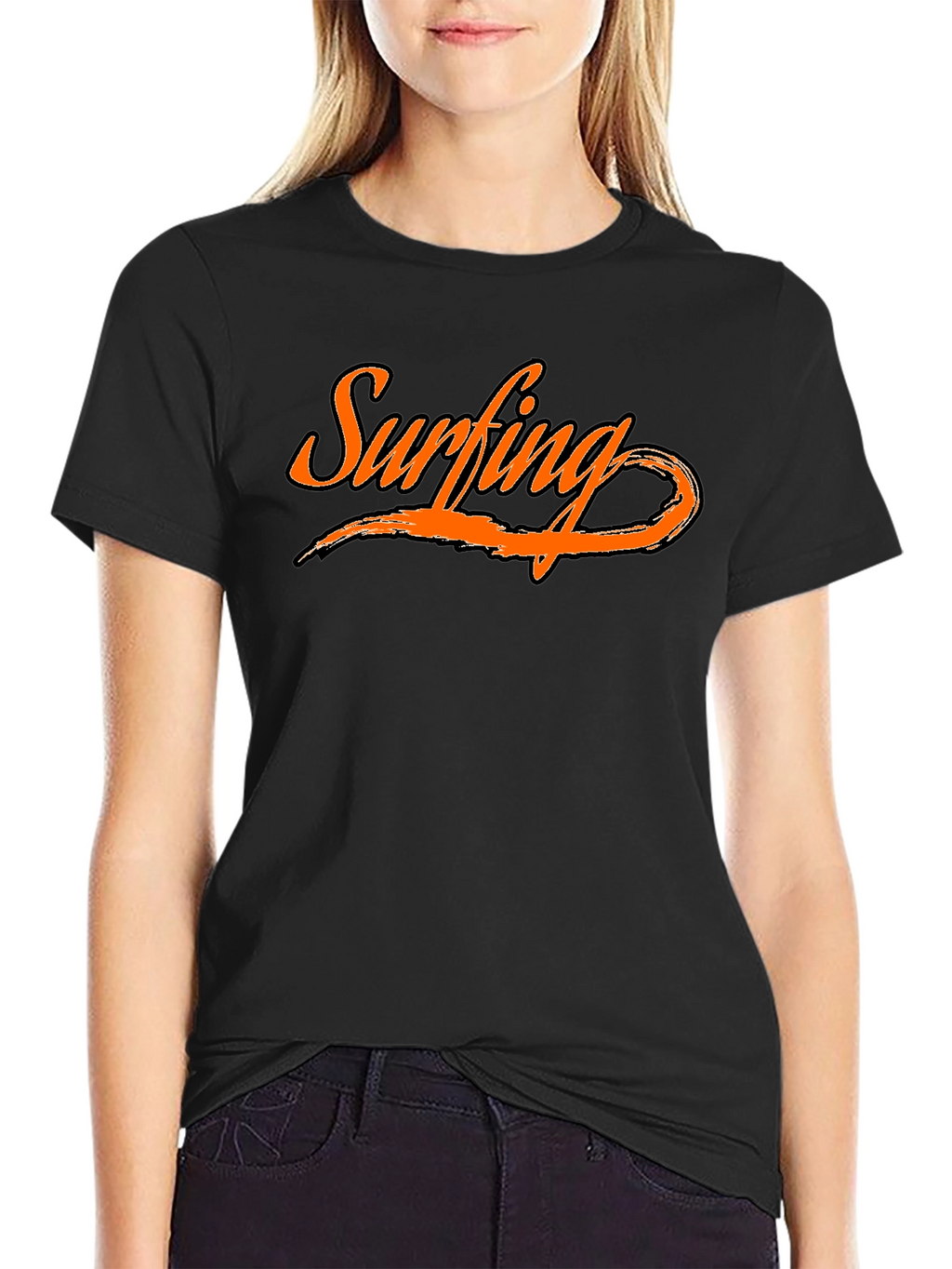 Surfing Graphic Tee - Black