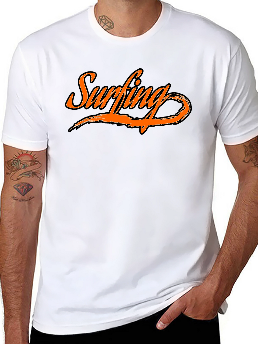 Surfing Graphic Tee - Black