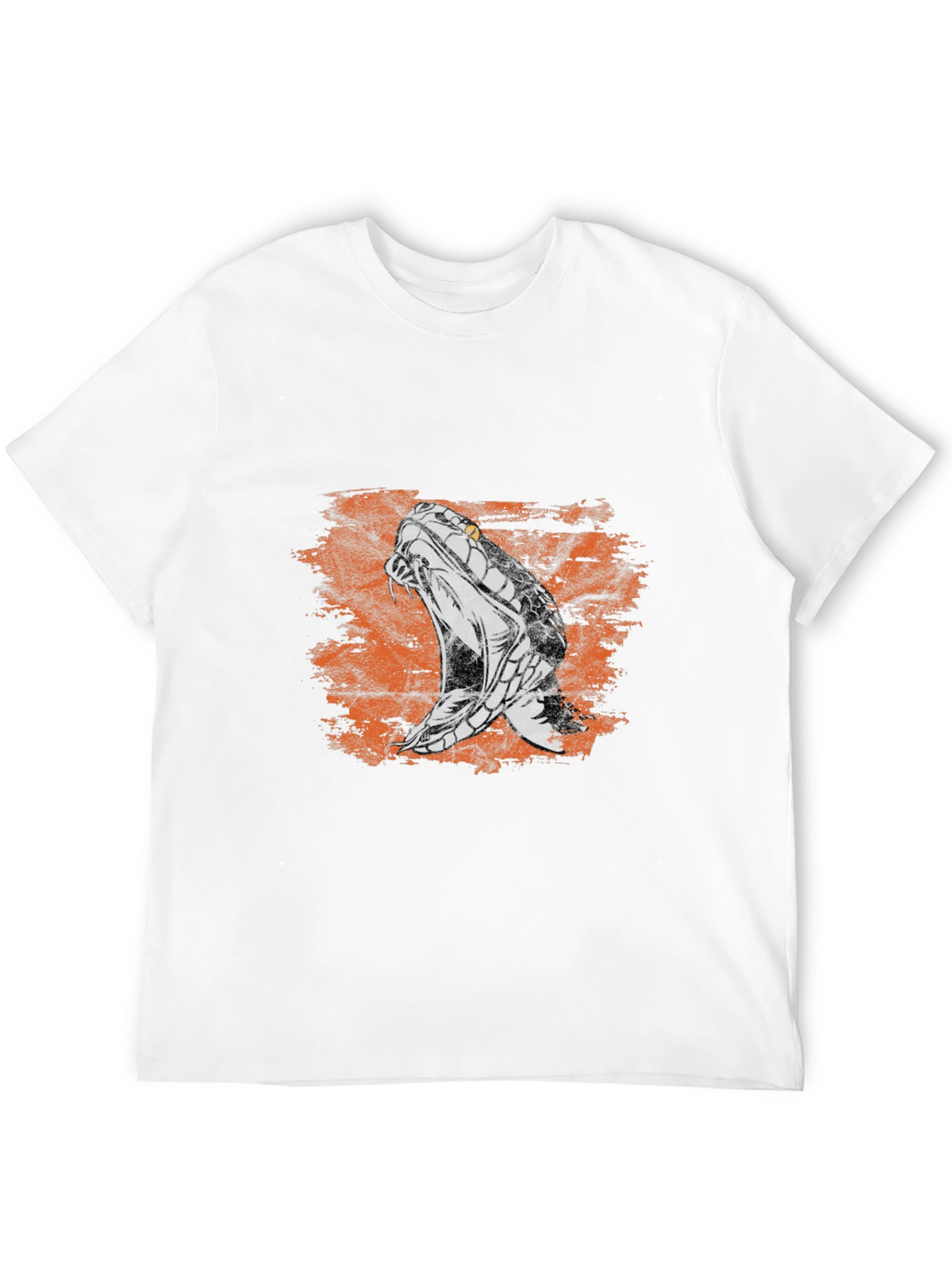 Snake Print Mens Black T-Shirt