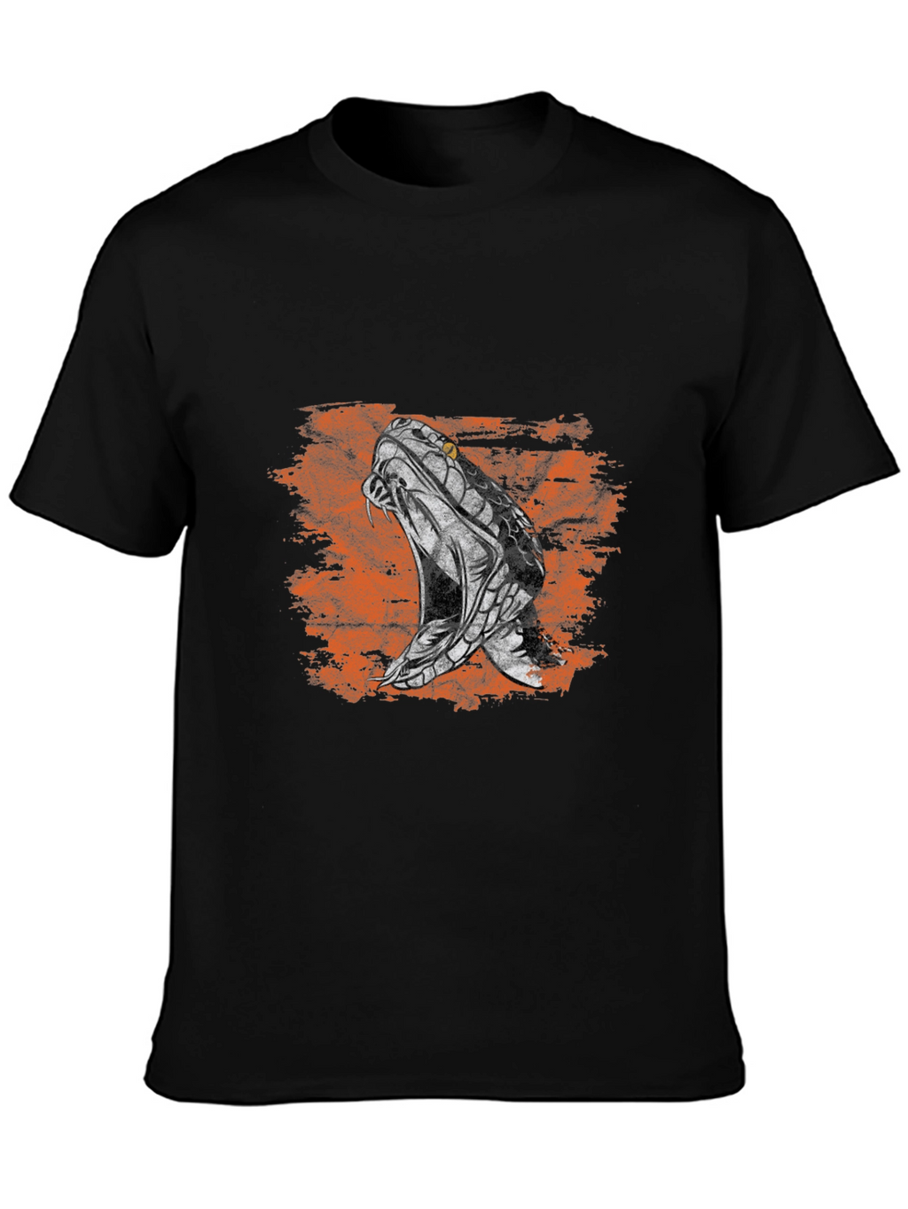Snake Print Mens Black T-Shirt