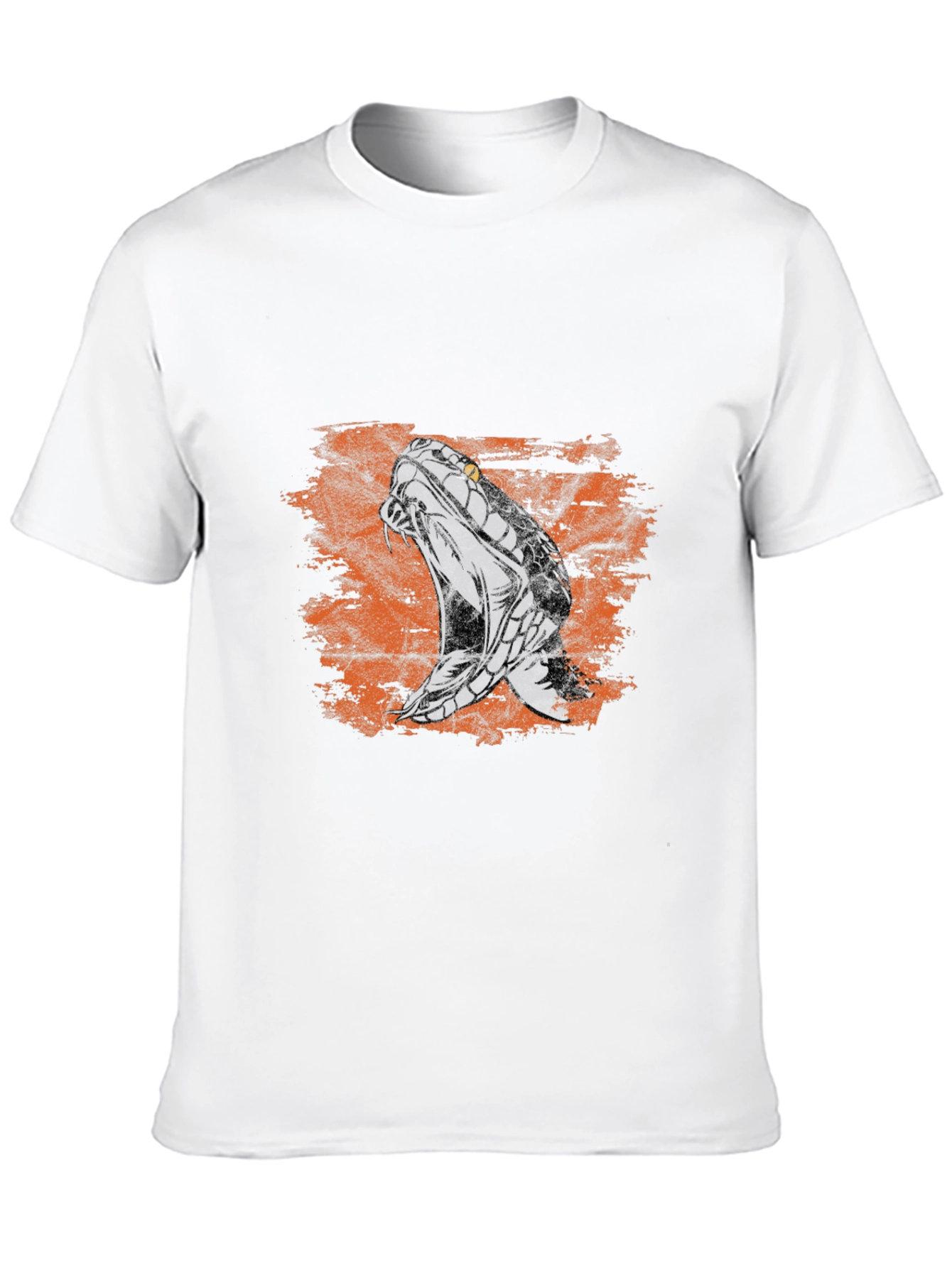 Snake Print Mens Black T-Shirt