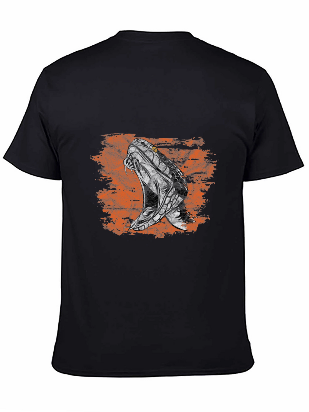 Snake Print Mens Black T-Shirt