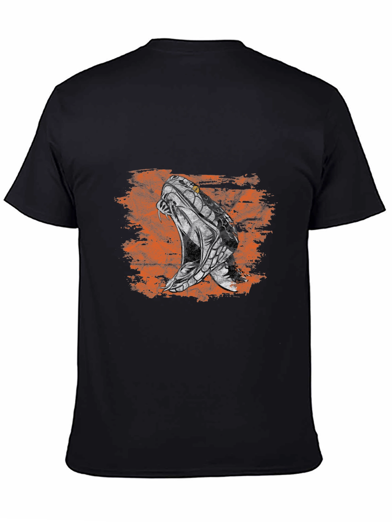 Snake Print Mens Black T-Shirt