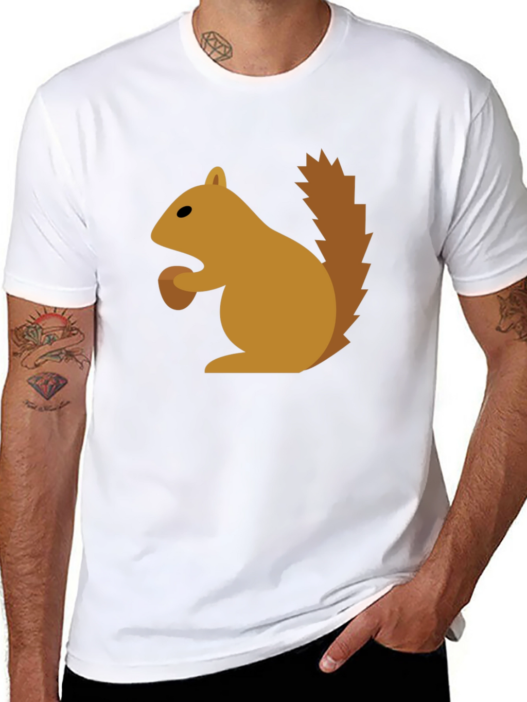 Squirrel Graphic Tee - Black Cotton T-Shirt