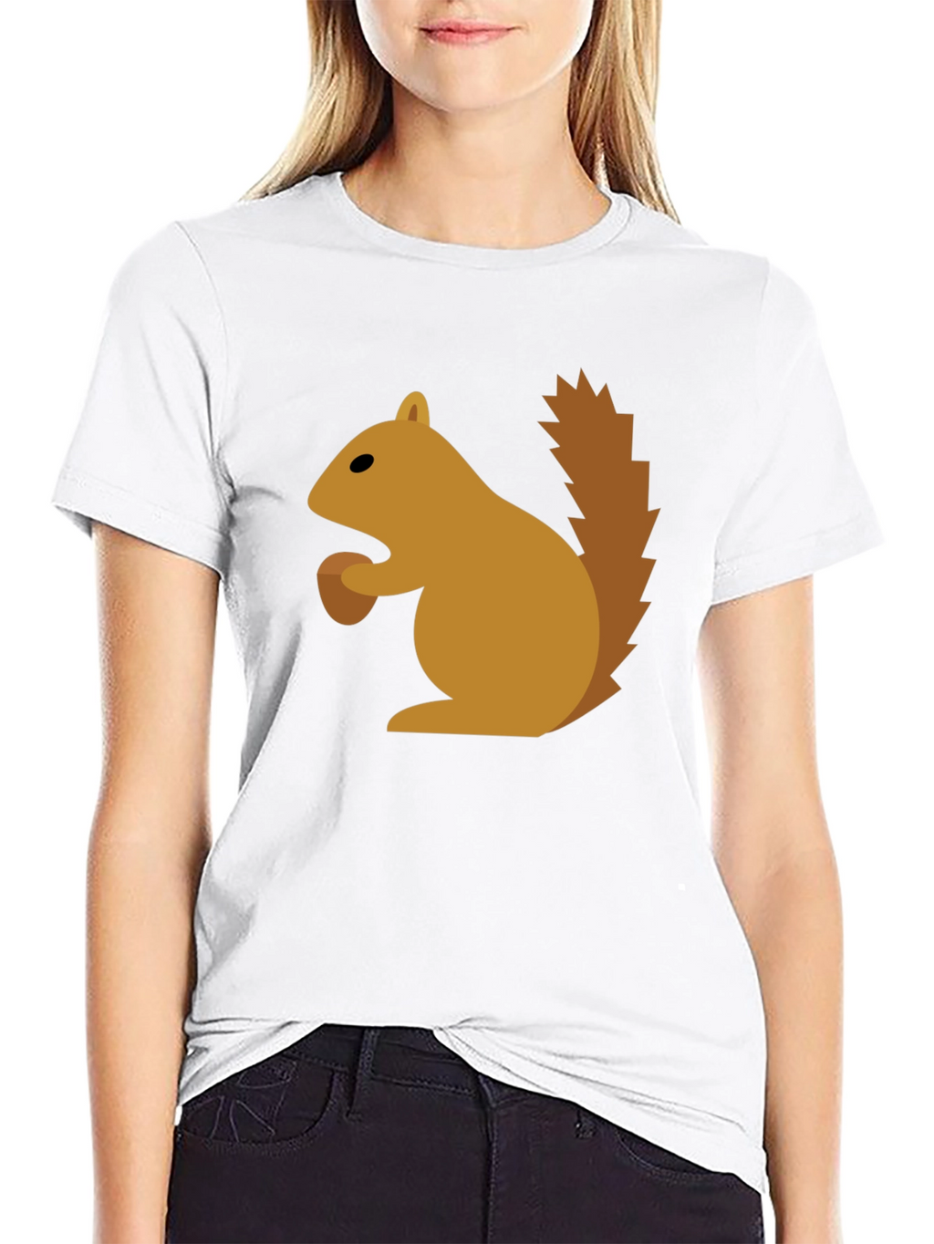 Squirrel Graphic Tee - Black Cotton T-Shirt