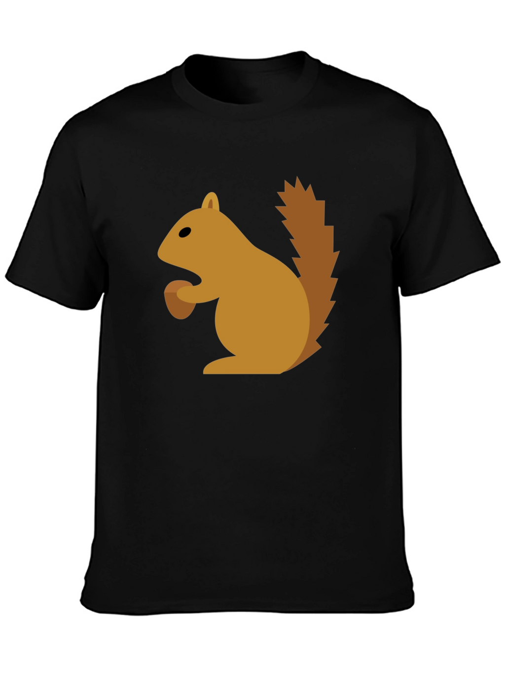 Squirrel Graphic Tee - Black Cotton T-Shirt