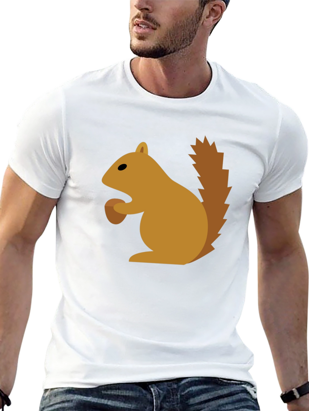 Squirrel Graphic Tee - Black Cotton T-Shirt