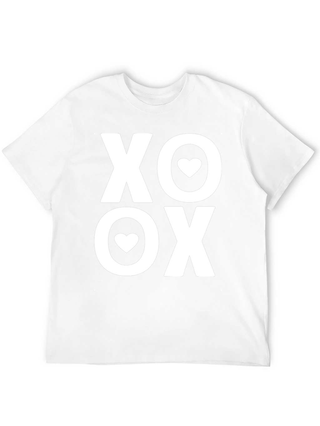 XO Heart Valentines Day Black T-Shirt