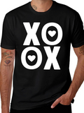 XO Heart Valentines Day Black T-Shirt