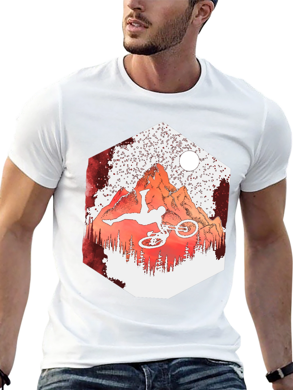Mountain Biker T-Shirt - Extreme Sports Design