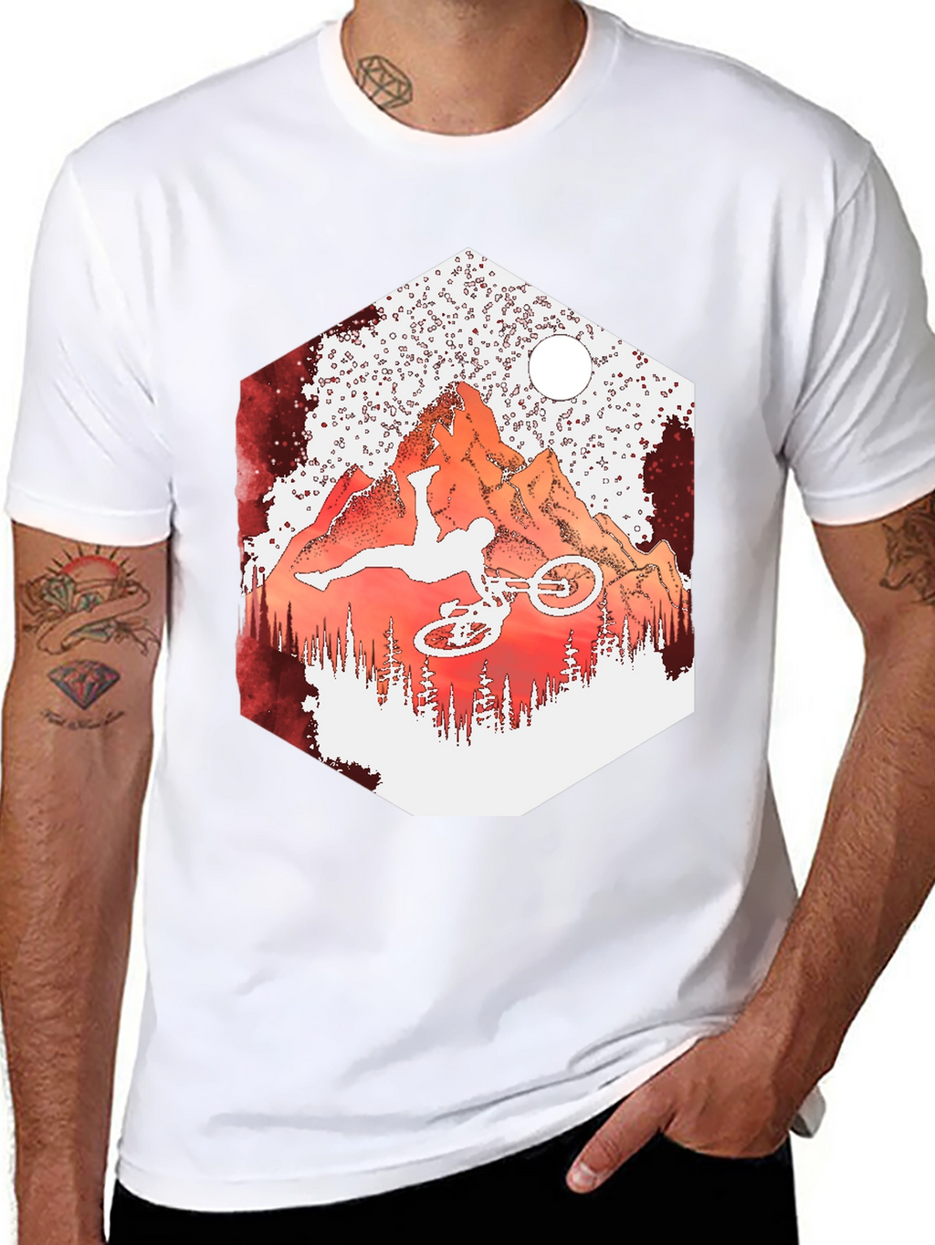 Mountain Biker T-Shirt - Extreme Sports Design