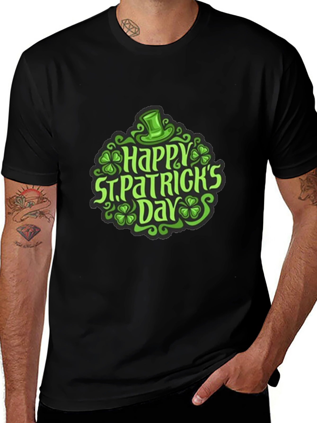 St. Patricks Day Graphic T-Shirt - Black