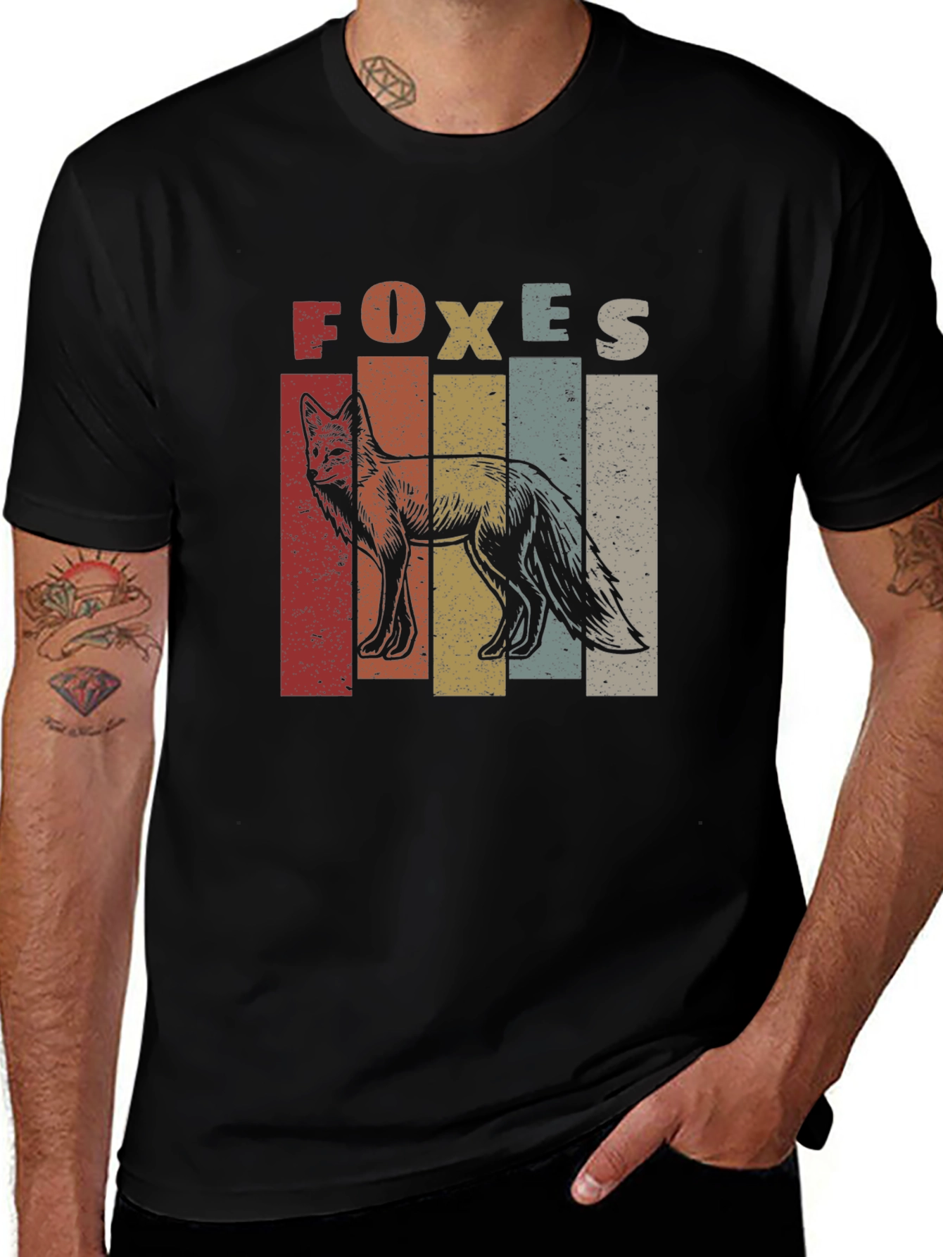 Vintage Foxes Graphic Tee - Retro Style