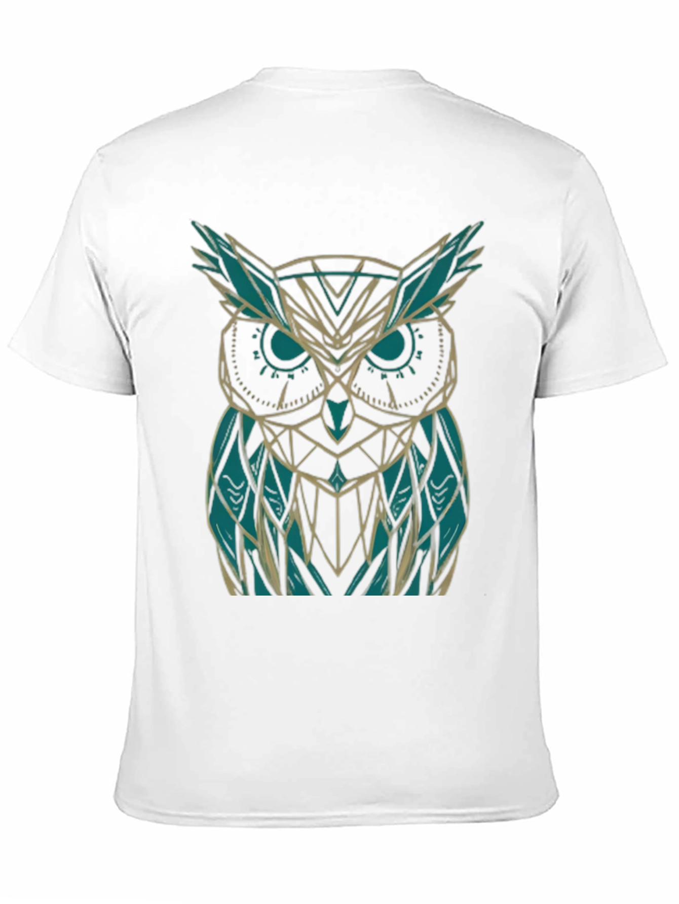 Geometric Owl Graphic Black T-Shirt