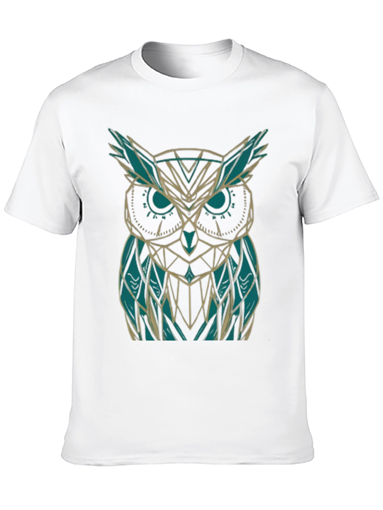 Geometric Owl Graphic Black T-Shirt