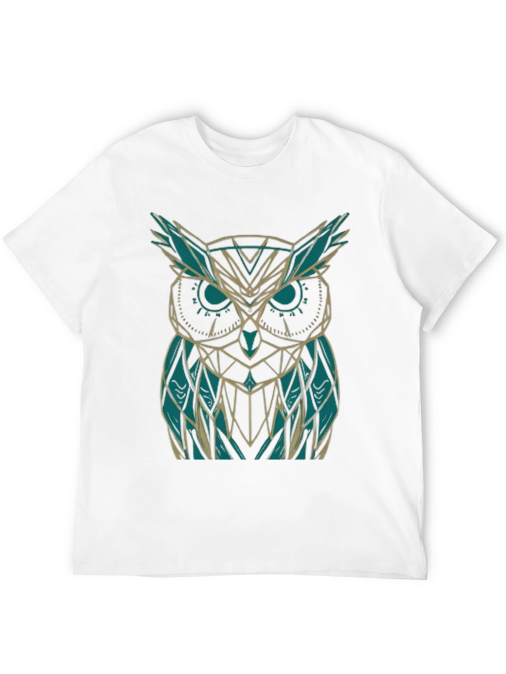 Geometric Owl Graphic Black T-Shirt