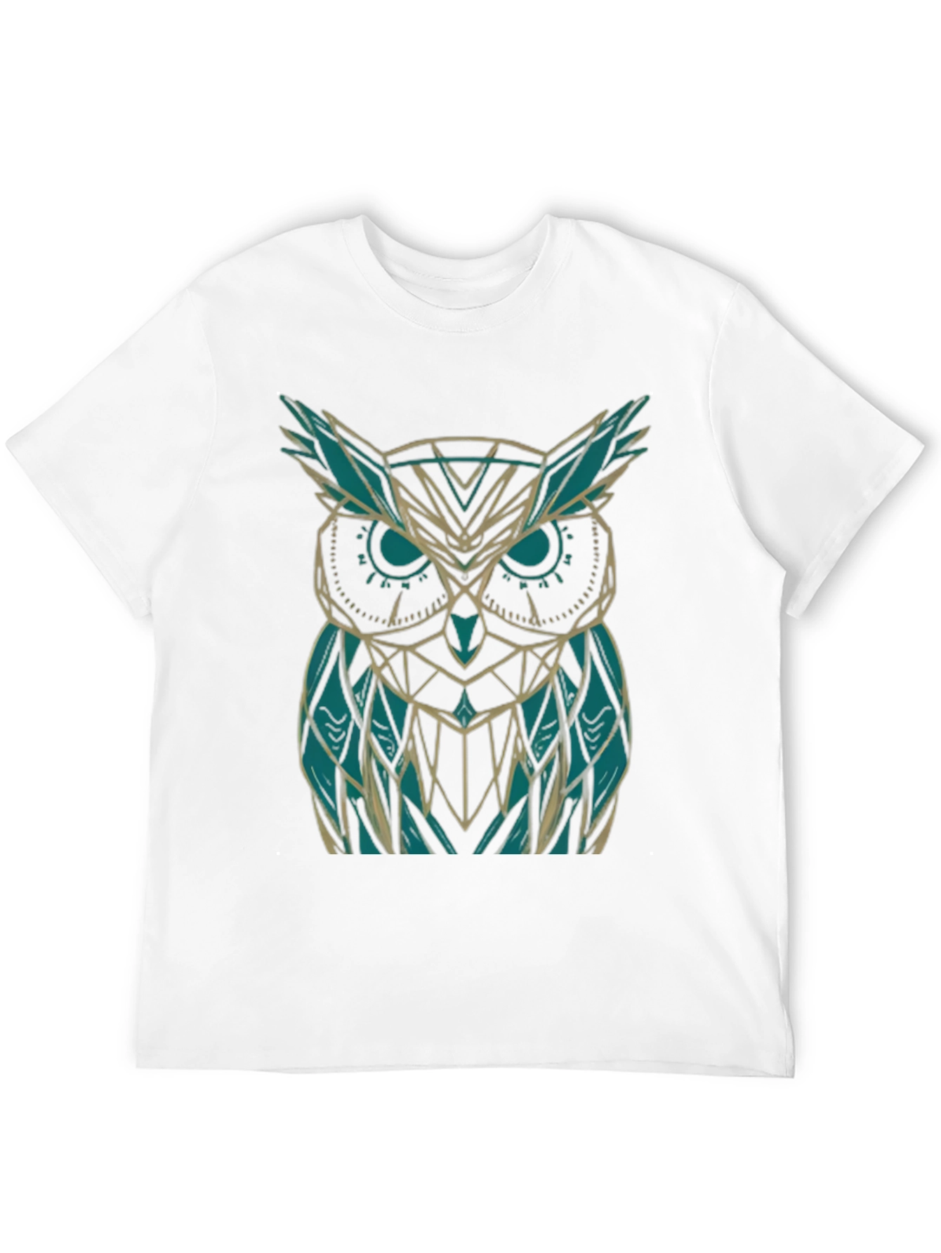 Geometric Owl Graphic Black T-Shirt