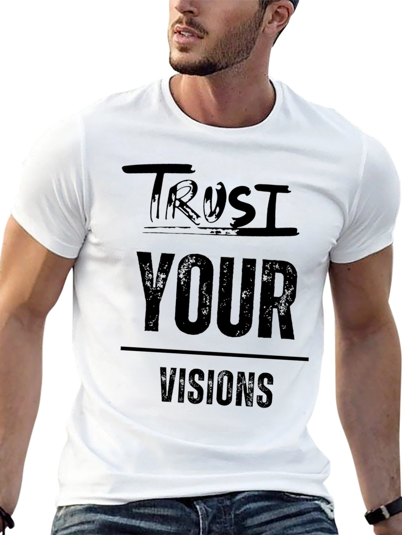 Trust Your Visions Graphic Tee - Black Cotton T-Shirt