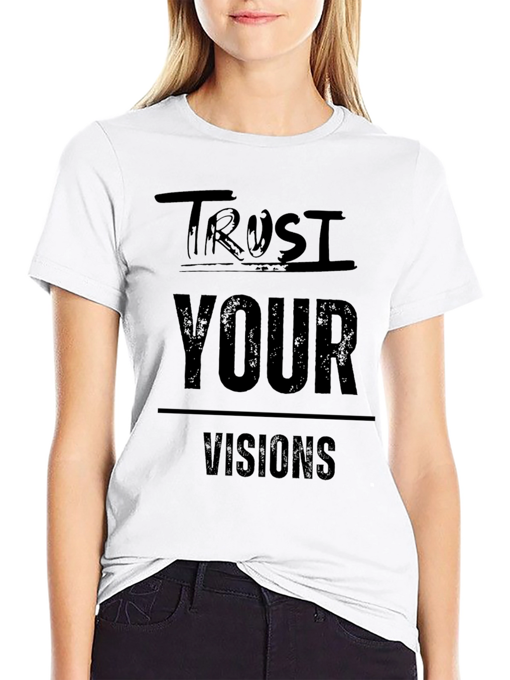 Trust Your Visions Graphic Tee - Black Cotton T-Shirt