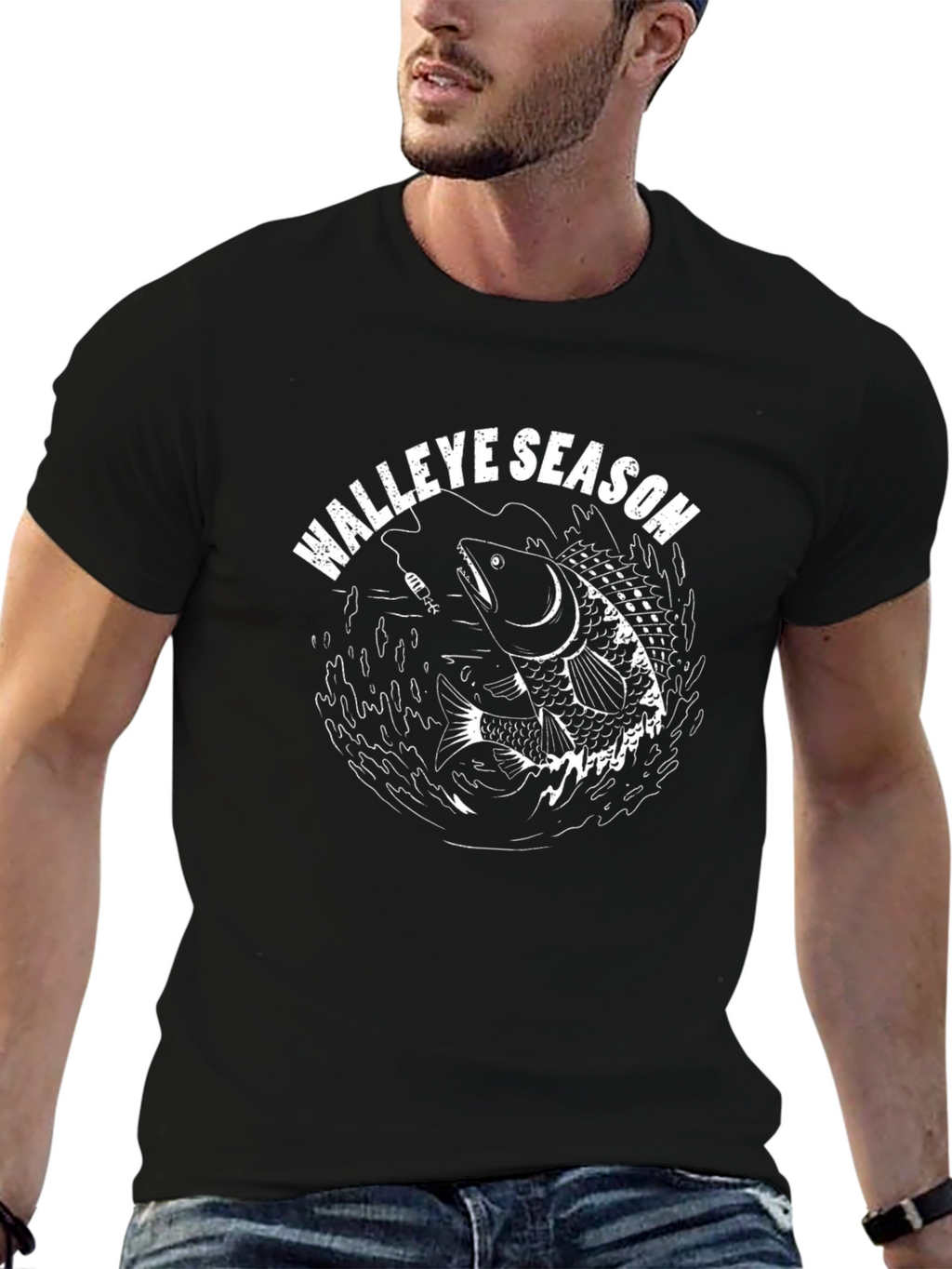 Walleye Season Graphic Tee - Black Cotton