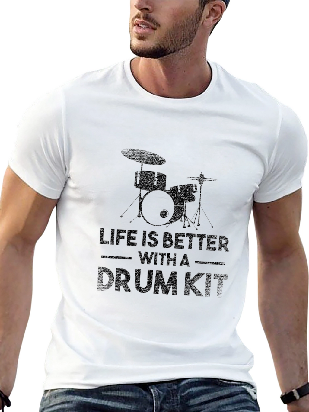 Life Is Better With a Drum Kit Black T-Shirt