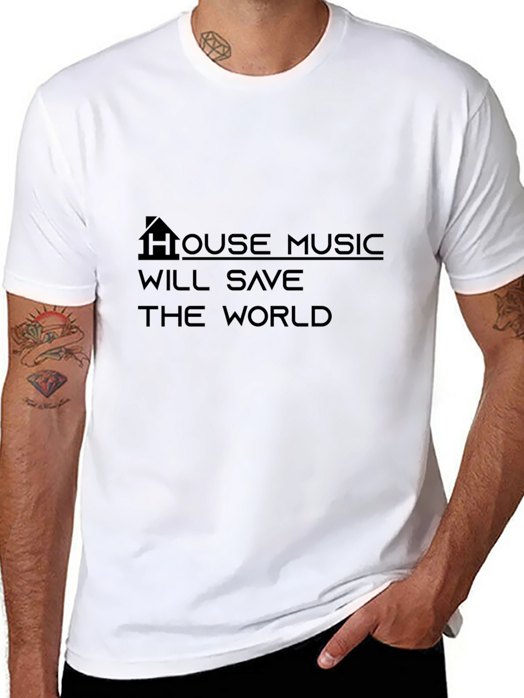 House Music Will Save the World Black T-Shirt