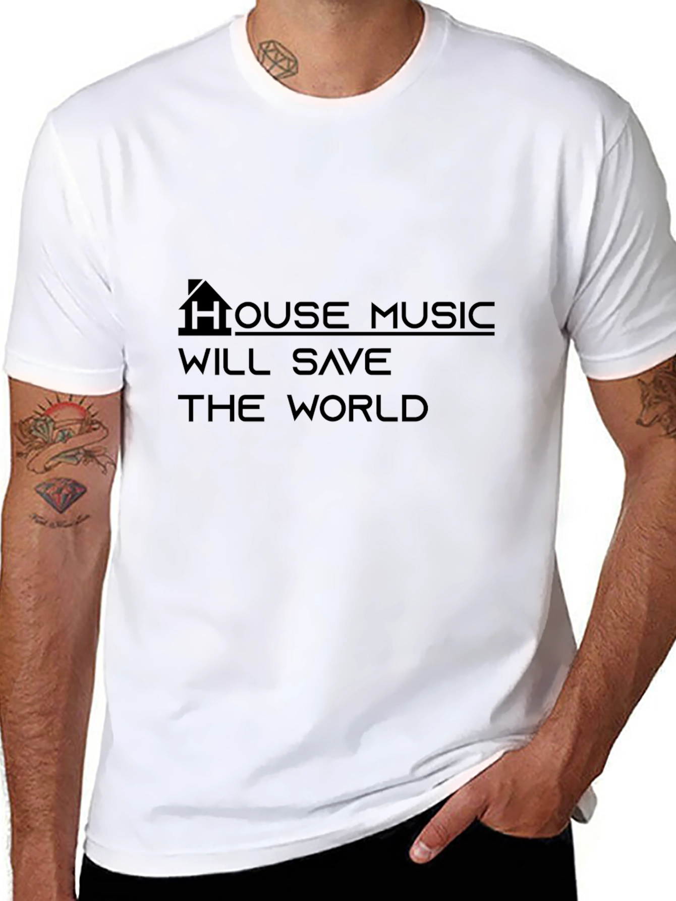 House Music Will Save the World Black T-Shirt
