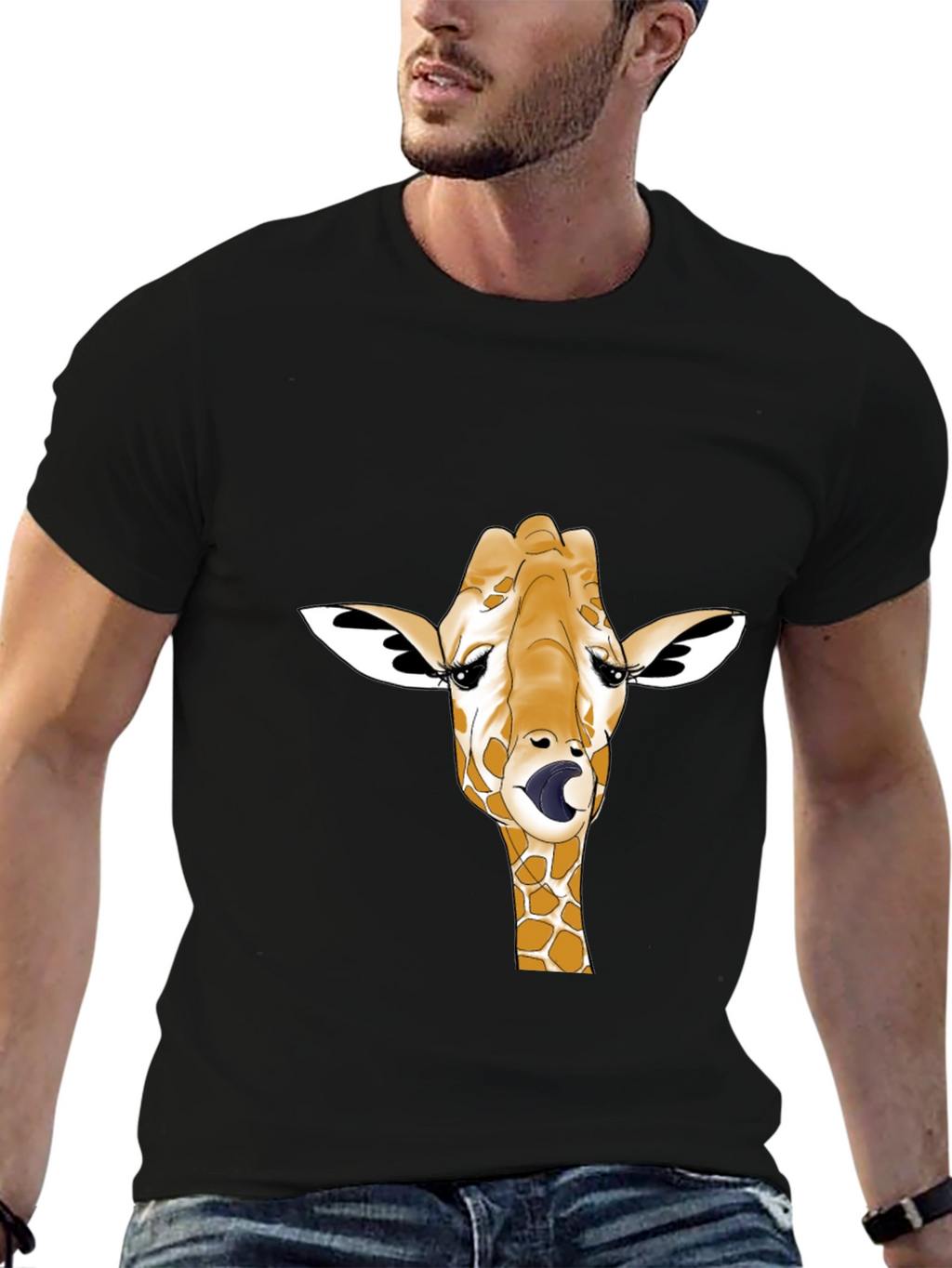 Giraffe Tongue T-Shirt - Funny Animal Tee