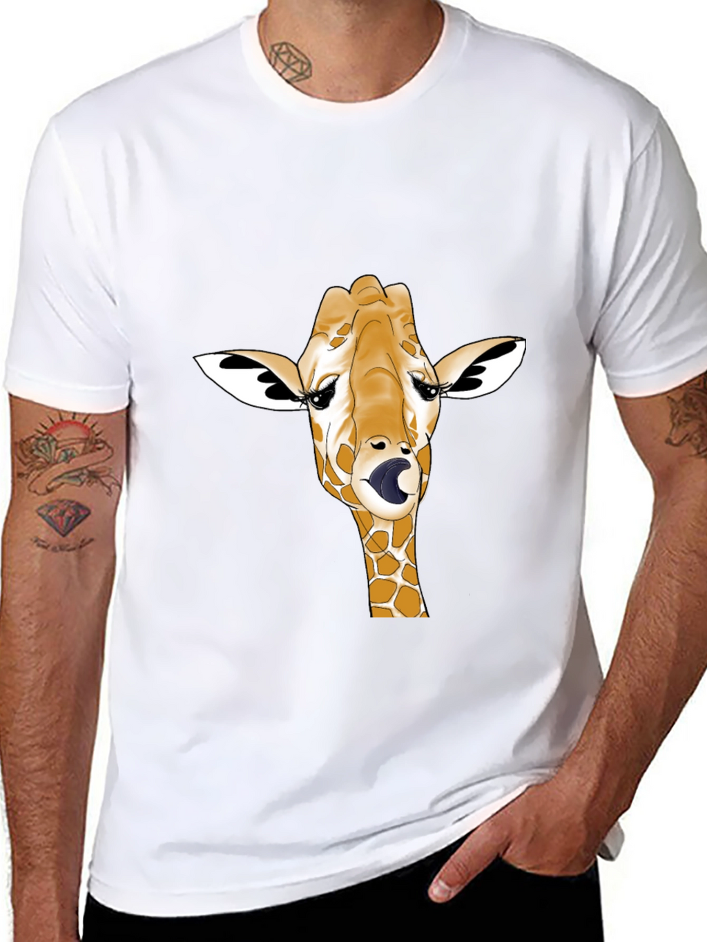 Giraffe Tongue T-Shirt - Funny Animal Tee