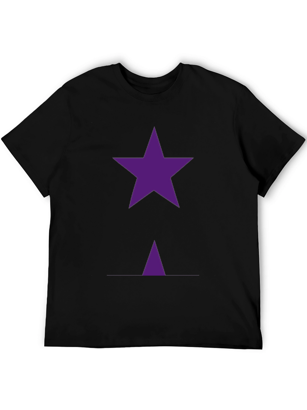Purple Star Graphic T-Shirt - Casual Black Tee