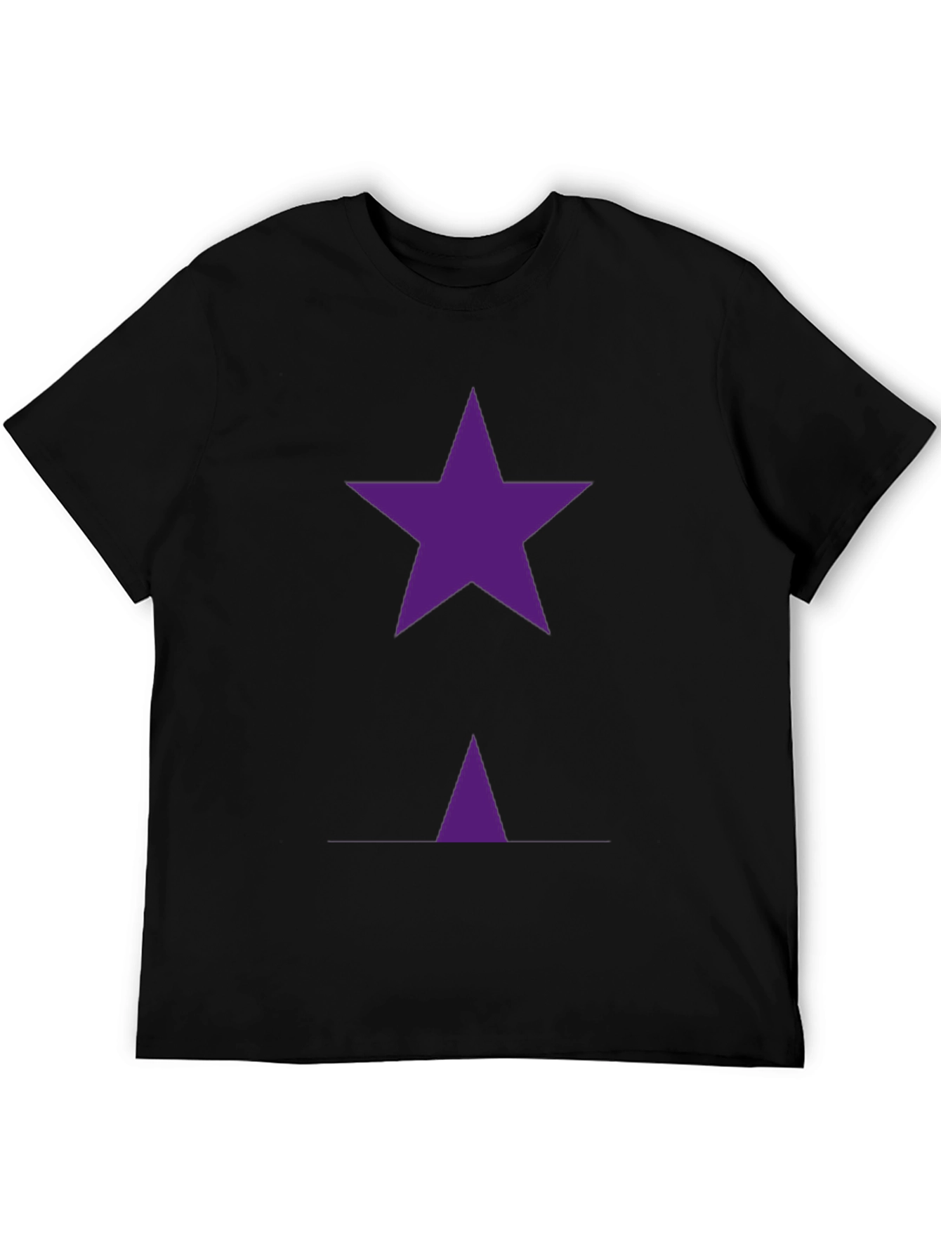 Purple Star Graphic T-Shirt - Casual Black Tee