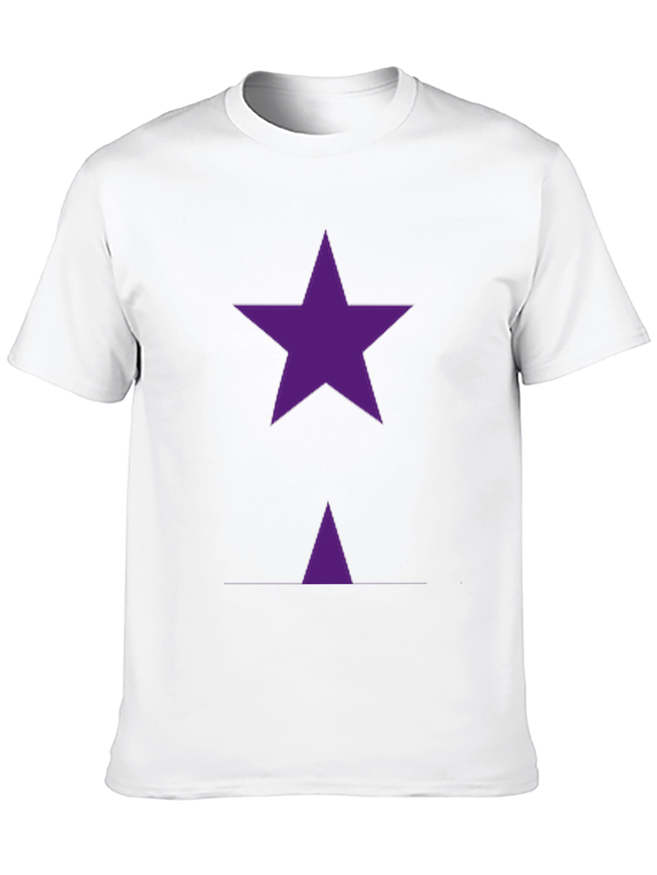 Purple Star Graphic T-Shirt - Casual Black Tee