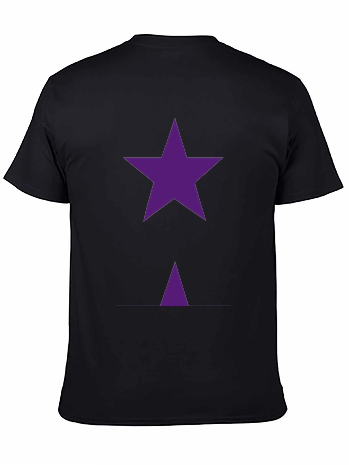 Purple Star Graphic T-Shirt - Casual Black Tee