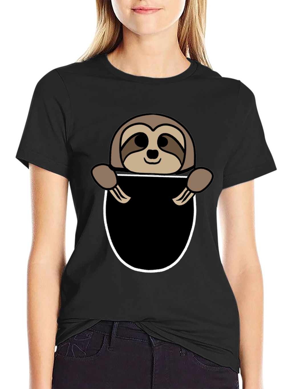 Sloth Pocket Graphic Tee - Novelty Animal T-Shirt