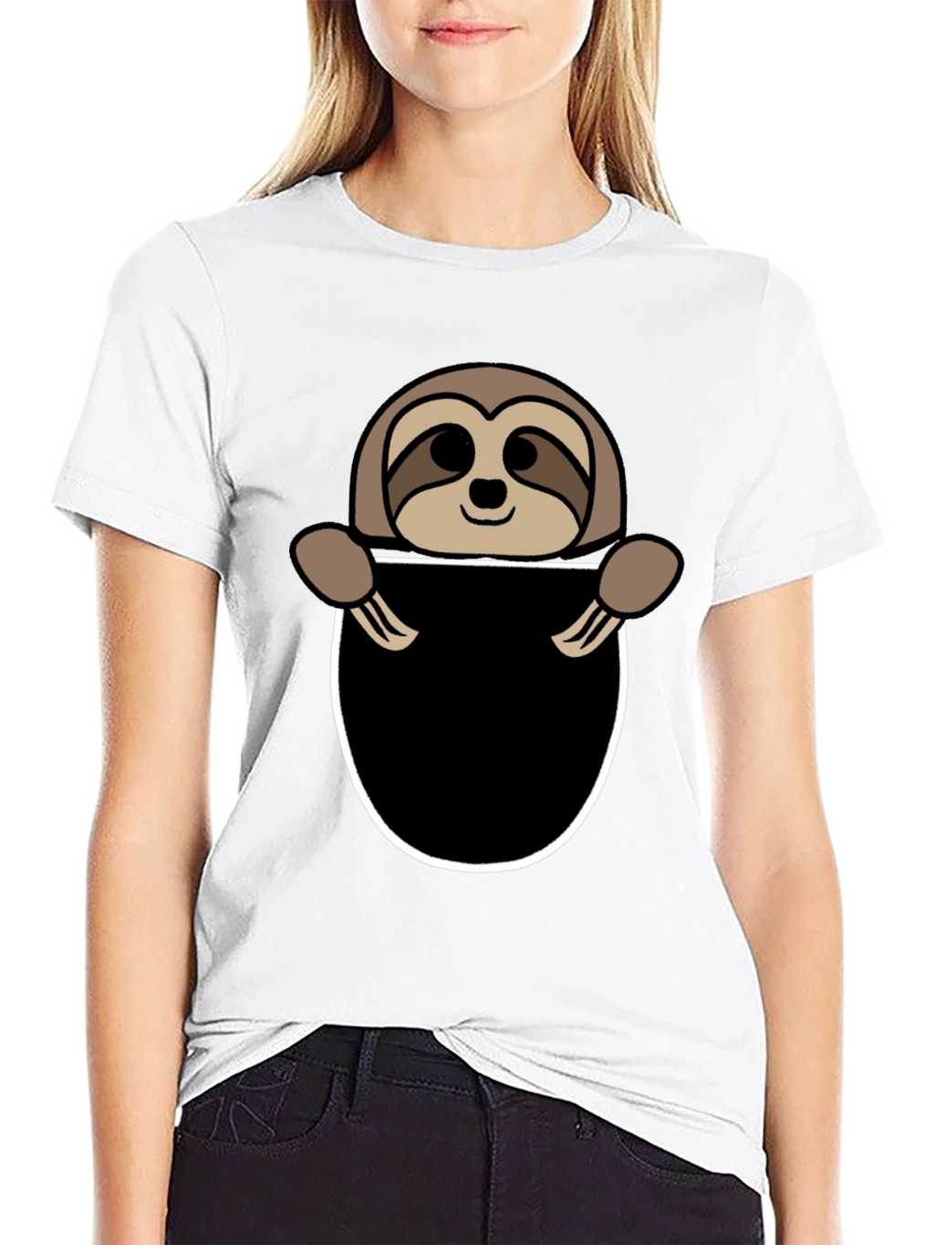Sloth Pocket Graphic Tee - Novelty Animal T-Shirt