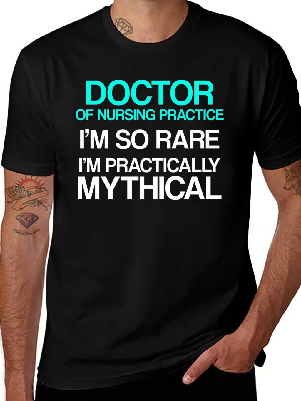 Doctor of Nursing Practice Rare Mythical Black T-Shirt