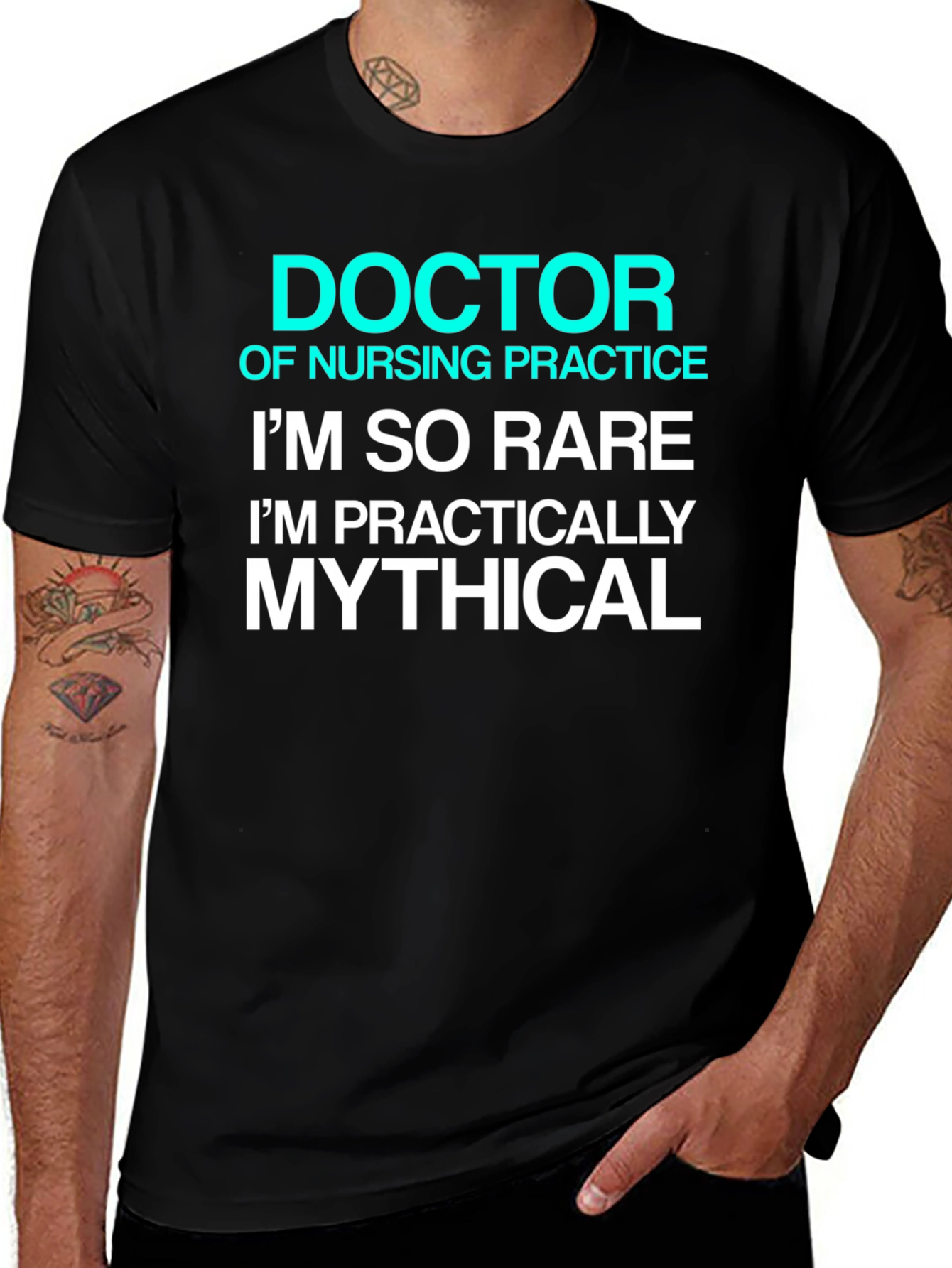 Doctor of Nursing Practice Rare Mythical Black T-Shirt