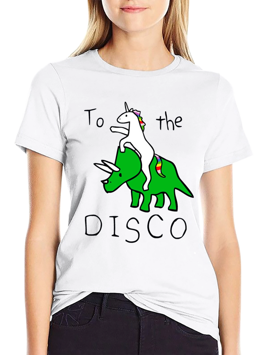 Unicorn Triceratops Disco Graphic Tee