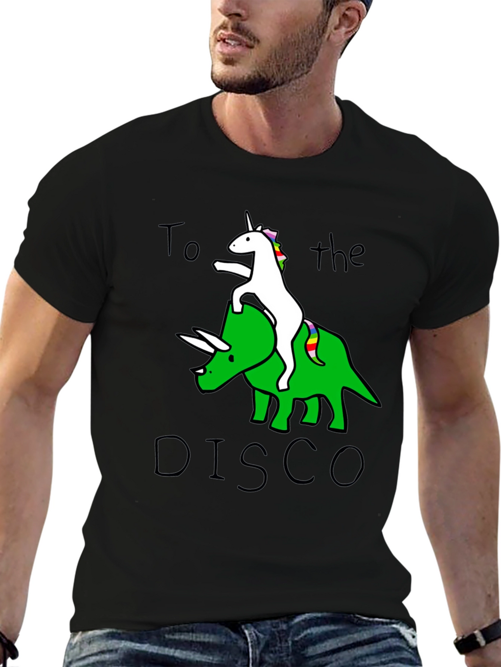 Unicorn Triceratops Disco Graphic Tee