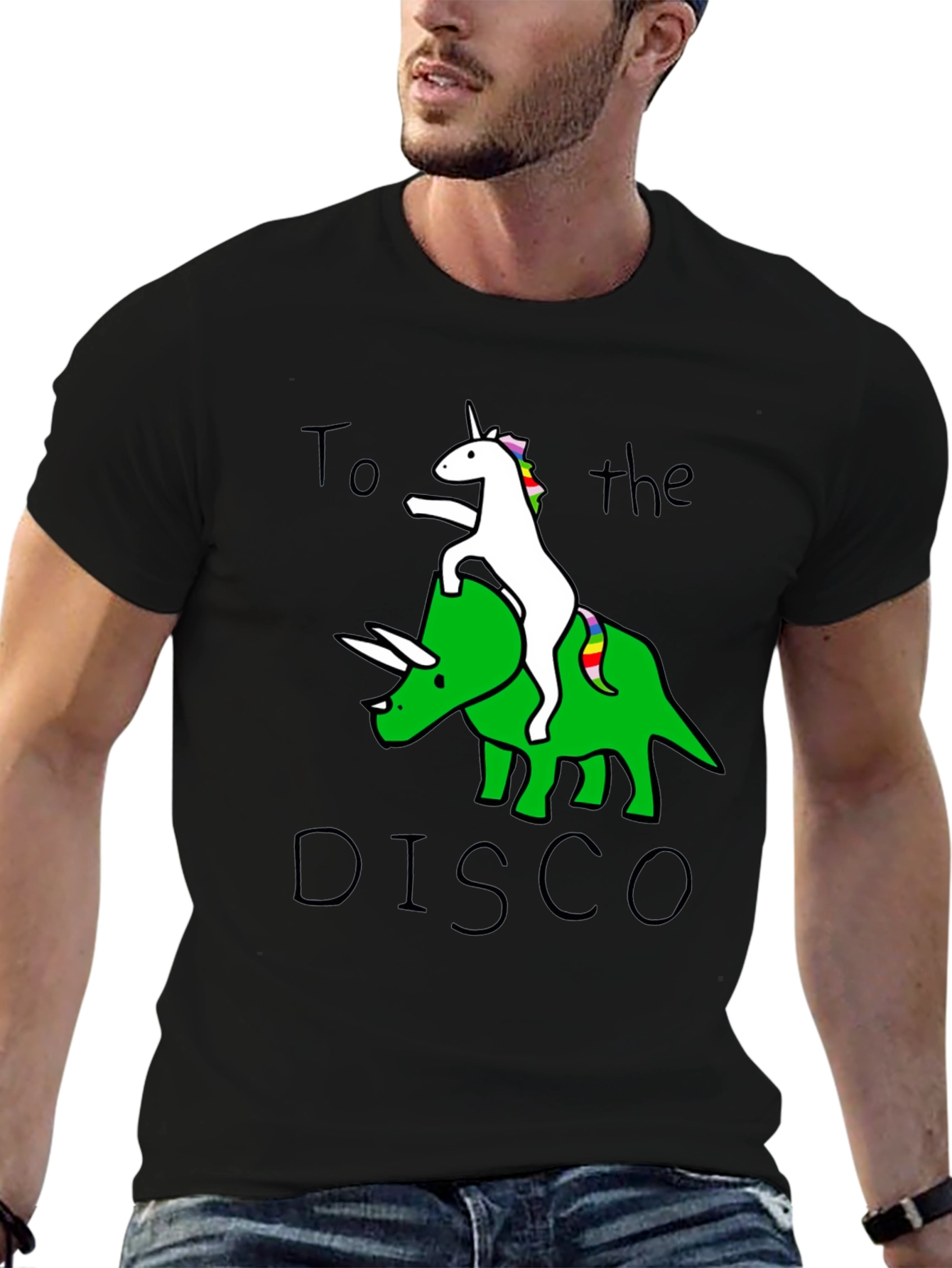 Unicorn Triceratops Disco Graphic Tee