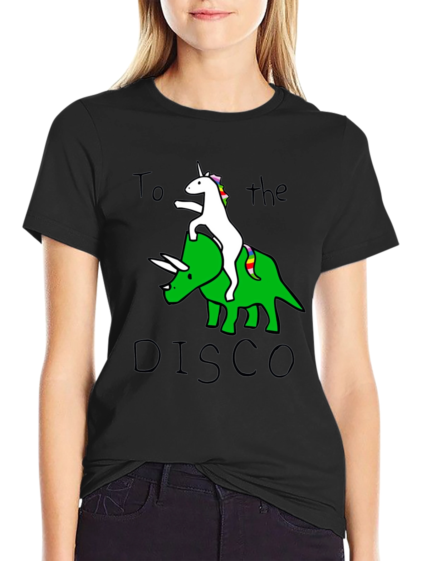 Unicorn Triceratops Disco Graphic Tee