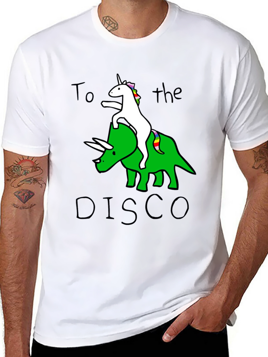 Unicorn Triceratops Disco Graphic Tee