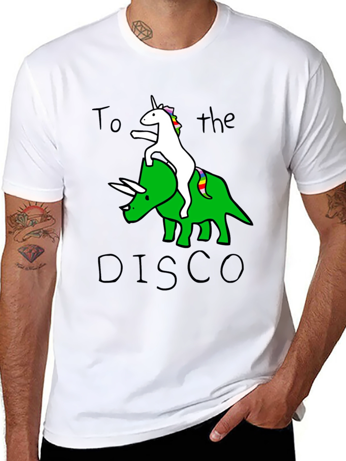 Unicorn Triceratops Disco Graphic Tee
