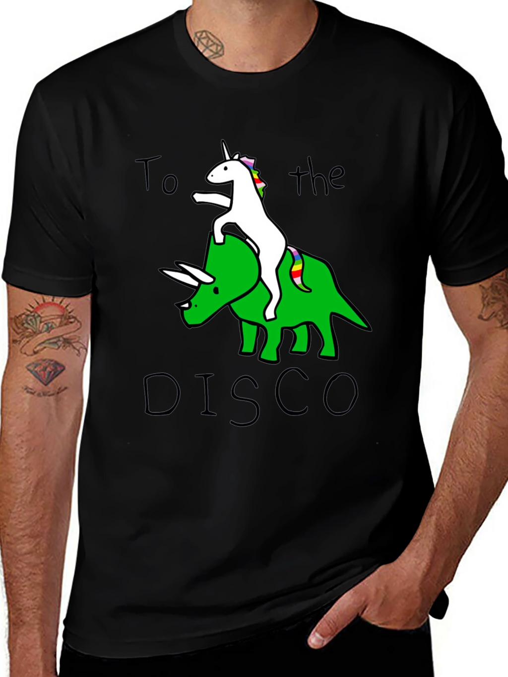 Unicorn Triceratops Disco Graphic Tee