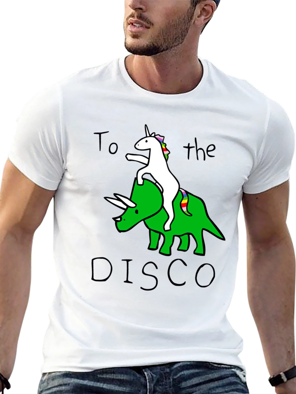 Unicorn Triceratops Disco Graphic Tee