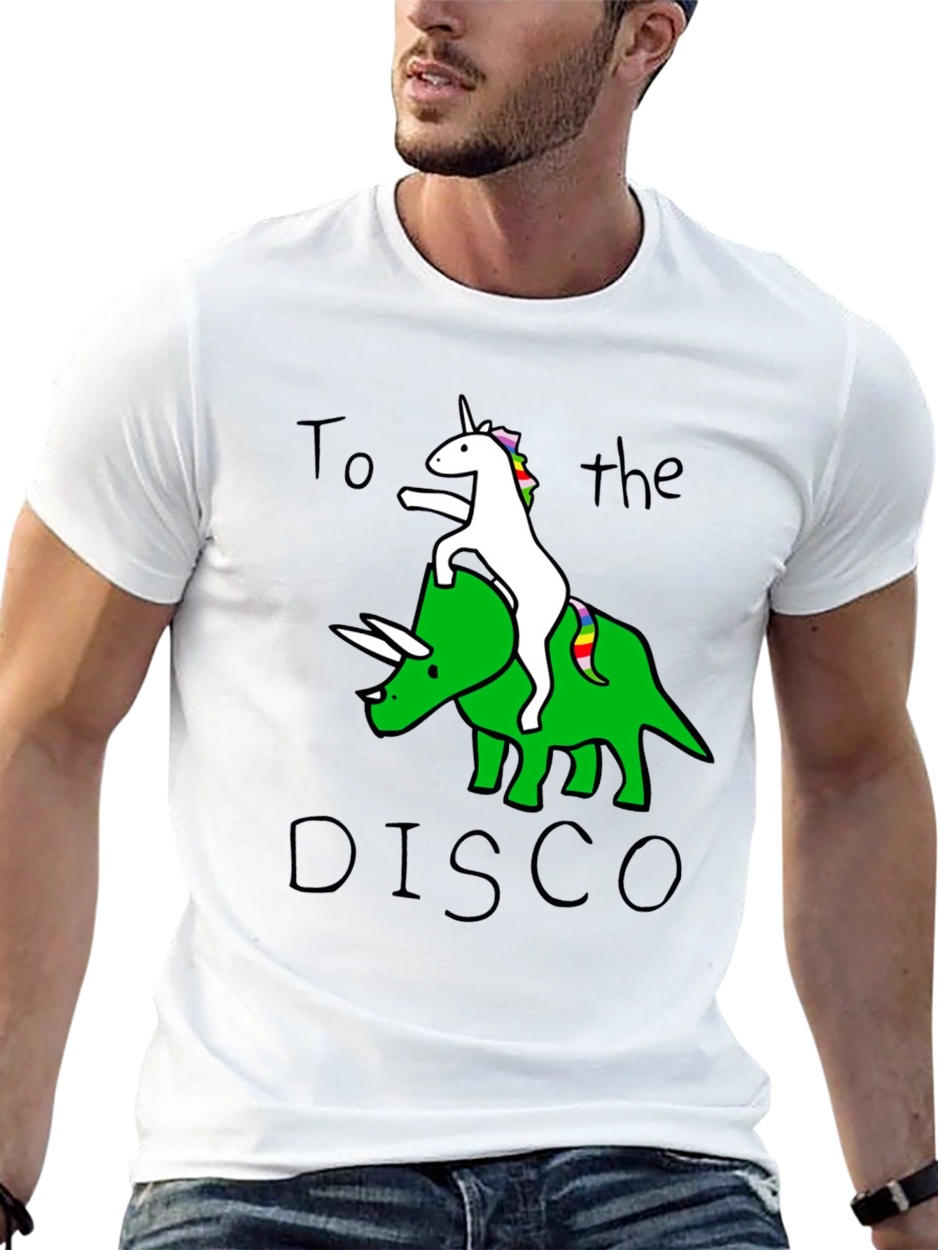 Unicorn Triceratops Disco Graphic Tee