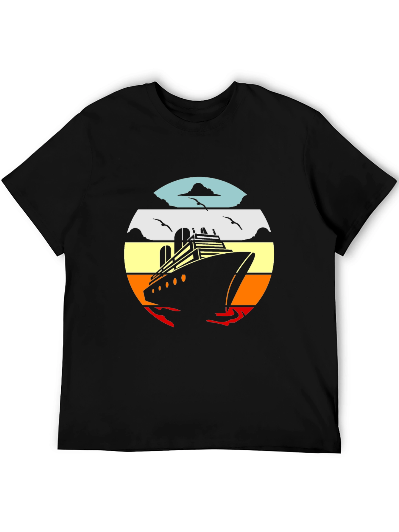 Cruise Ship Sunset Graphic Tee