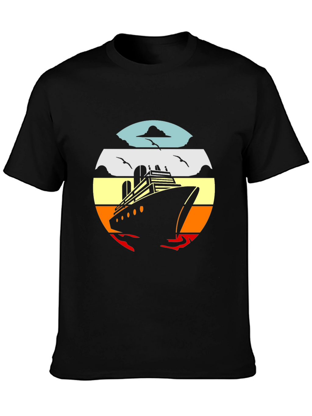 Cruise Ship Sunset Graphic Tee