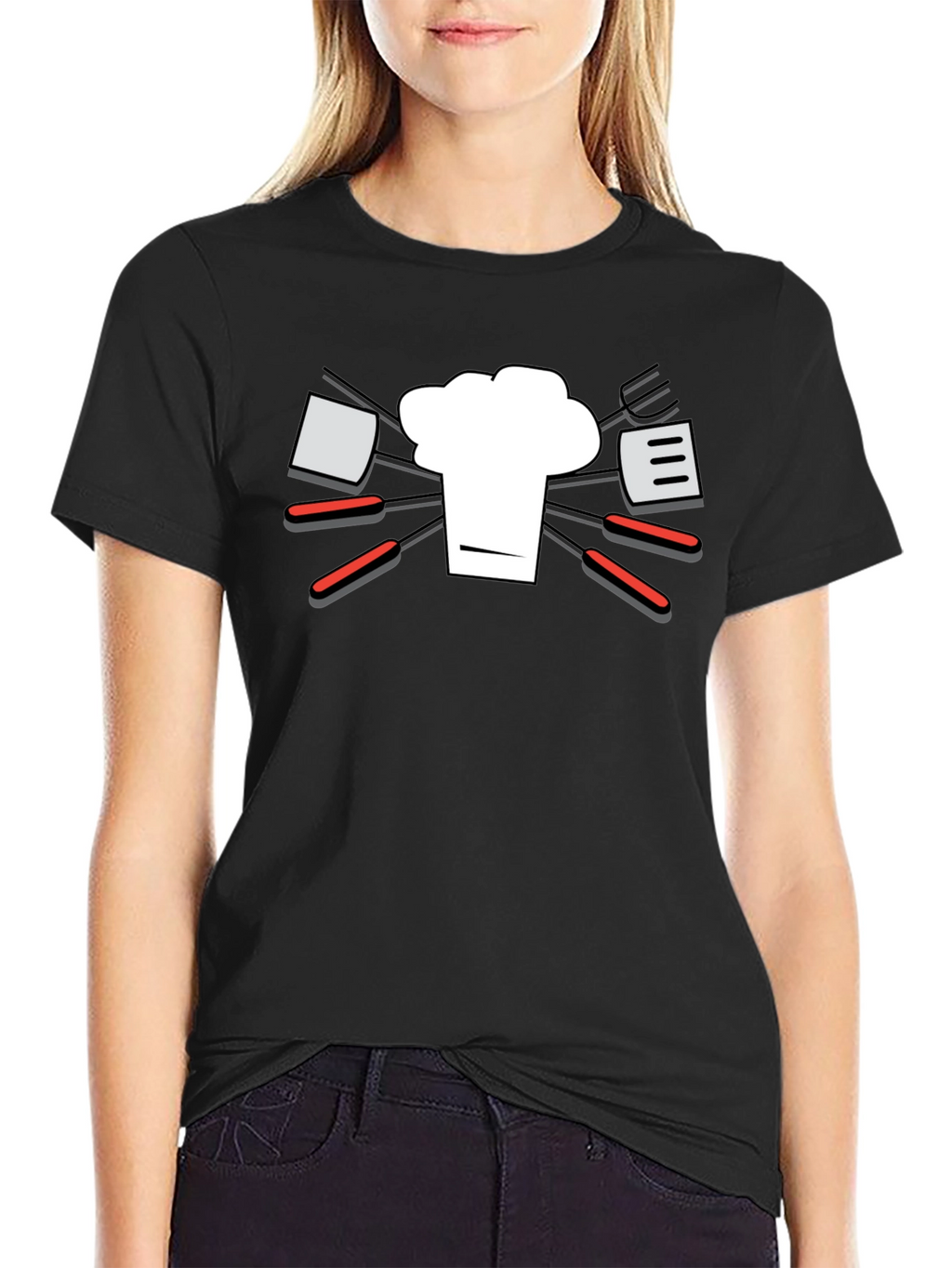 Chef Hat & BBQ Tools Graphic T-Shirt